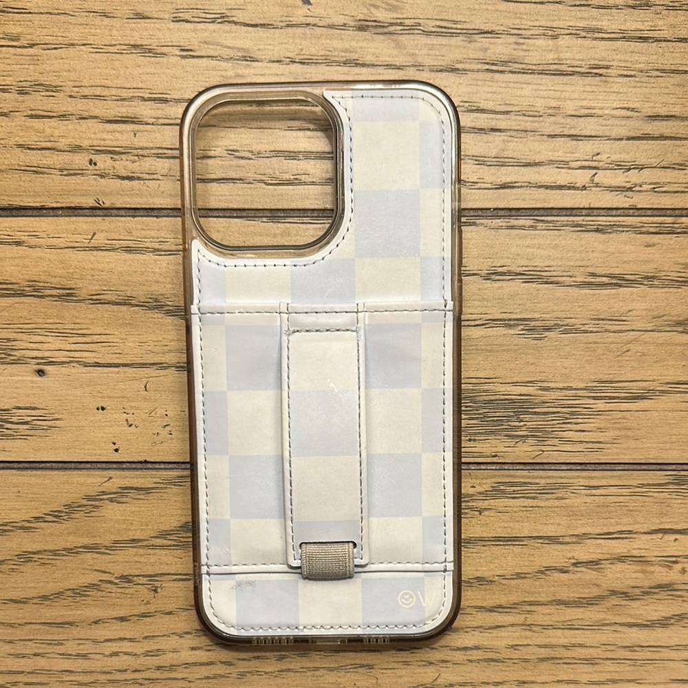 Walli Checkered Phone Case with Stand - light blue/baby blue